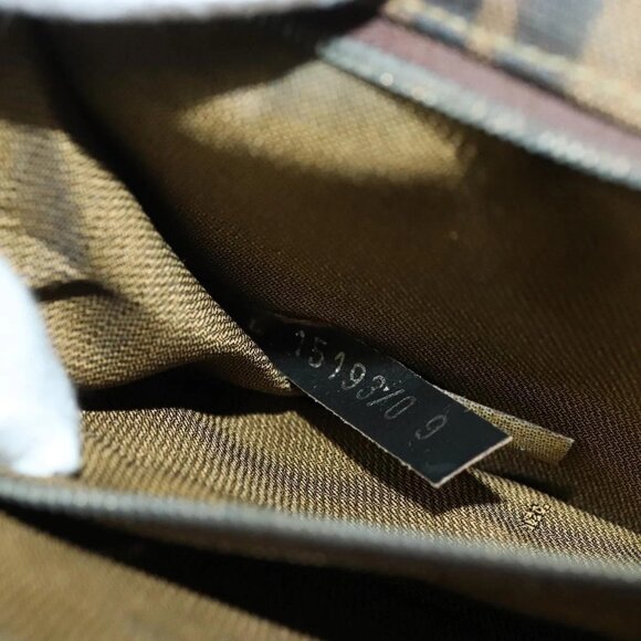 FENDI Zucca Canvas Shoulder Bag Black Brown gold Auth 141634 - Picture 13 of 16